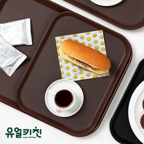 논슬립 직사각 쟁반 [국내생산 정품 당일발송], 블랙, 1개