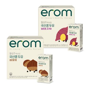 이롬 황성주 국산콩 두유 고구마 1박스 + 검은콩 밤 1박스, 32개, 190ml