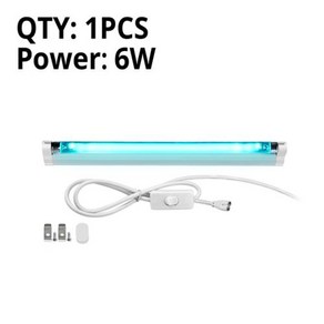 살균 자외선 소독기 UV살균기 UVC 석영 램프 T5 튜브 UV 살균 전구 6W 8W 110V 220V, 2) 1Pcs 8W With Plug  220V EU