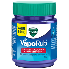 Vicks Vaporub Balm with Menthol Camphor & Eucalyptus Oil | Relieves 6 Symptoms of Cough & Cold