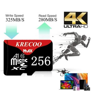 KRECOO® 휴대폰 카메라용 Mico SD 메모리 SD 카드4GB 64GB 128GB 256GB TF 4K 클래스 10, 64, 1개