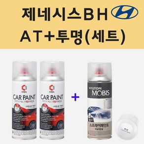 현대 제네시스BH AT 화이트프로스트 (2개세트) 주문 스프레이 페인트 + 투명스프레이 200ml, 1개