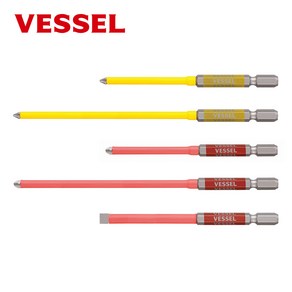 베셀 VESSEL GSC162100 절연단두 고사이비트 십자 2x100mm(+) 빨간비트 엑스하드강 컬러비트 튜브타입, 베셀 GSC161100, 1개