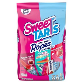 SweeTARTS Ropes Candy 버라이어티 믹스 체리 펀치 트위스트 레인보우 톡 쏘는 딸기 부드럽고 쫄깃함 425.2g15온스, 1개, 425.2g