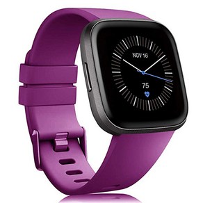 [호환] 스포츠 실리콘 스트랩 Fitbit Vesa/Vesa2/Lite 스마트워치 액세서리 교체 밴드 Vesa 손목 밴드, 02 puple