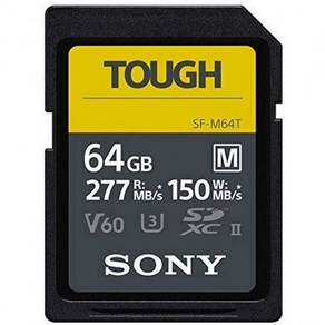 Sony TOUGH-M seies SDXC UHS-II Cad 64GB V60 CL10 U3 Max R277MB/S W150MB/S (SF-M64T/T1), 64GB_Cad