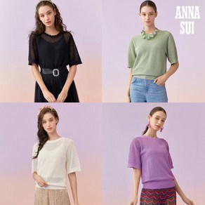 [안나수이] ANNA SUI 썸머 실크 블랜디드 팝콘 니트+이너 2종