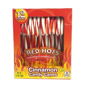 Bach's Red Hots Cinnamon Flavoed Candy Canes 12 Count 6 Oz Bach's Red Hots 계피 맛 지팡이 사탕 12개 6온, 170g, 1개