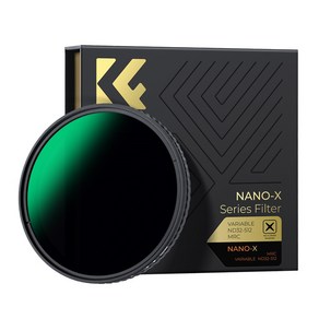 K&FCONCEPT Nano-X 슬림 X자없는 가변필터 ND32-ND512, 58mm, 1개