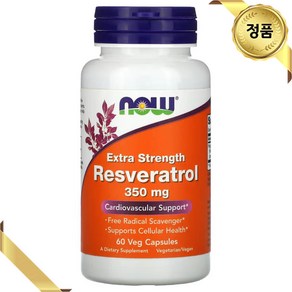 나우푸드 트랜스 레스베라트롤 350mg 60 캡슐 식물성 비건 폴리페놀 글루텐프리, 60정, 1개