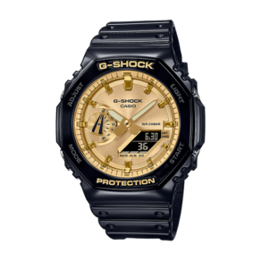 [지샥 G-SHOCK] GA-2100GB-1ADR 지알오크 메탈릭 다이얼 유광 블랙 골드 아날로그 전자 캐주얼 시계