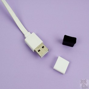 셀베울 USB 커넥터 먼지차단 파손방지 마개 보호캡 이물질유입차단마개, 블랙, 1개