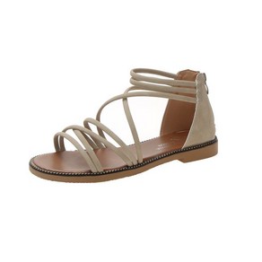 일자 스트랩 플랫 뒷지퍼 캐주얼 샌들 women's sandals 하늘비즈 A10 Q334S245