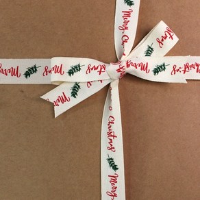 면 리본 - X MAS 크리스마스 레터링 1롤 10yd