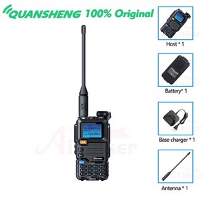 장거리무전기 Quansheng 워키토키 UV-5R 플러스 UV-K5 장거리 에어 듀얼 밴드 양방향 라디오 5W 고출력 220, 01 UV-5R Plus_01 EURO, 1개