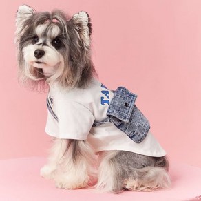 왕왕왕성 귀여운 강아지 티셔츠가방, 1개, 화이트