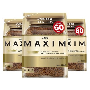 AGF 맥심 인스턴트 커피 백 120g 3팩, 3개, 1개입