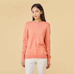 [JAJU/자주] 여 코튼 블렌디드 워셔블 라운드넥 니트_챠콜