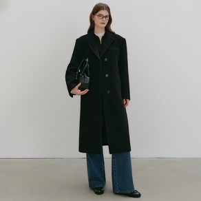 룩캐스트 베인 울 세미 더블 롱 코트 / VEIN WOOL SEMI DOUBLE LONG COAT_3colors 221544