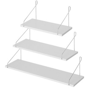 무타공 벽걸이선반 3종세트(3가지 설치부품 포함), 화이트우드워시 3종(30+40+50cm)