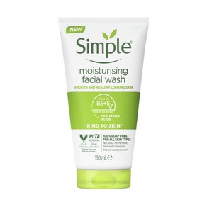 Simple 심플 카인드 투 스킨 모이스처 페이셜 워시 150ml Kind To Skin Facial Wash Moistuising, 1개