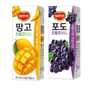 델몬트 드링크 190ml 망고x32팩+포도x32팩