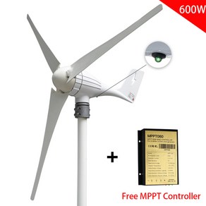 풍력 터빈 발전기 3/5 블레이드 날 저속 풍차 LED 표시등 충전 컨트롤러 포함 600W 400W 12V 24V 12 M/S, [02] 24V, [03] 3 Blades 600W, 1개