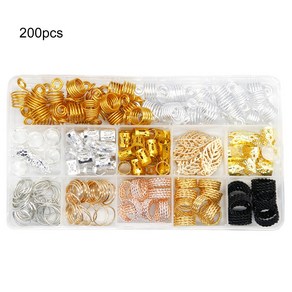 OEM 200Pcs/여러 가지 모양의 드레드록 비즈 쉐이핑 헤어스타일 미니 헤어 커프스 클립 나선형 연장 액세서리 여성용, 1개, 200pcs