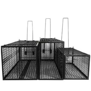 야생동물 포획틀 고양이 들개 구조 덫 철장 유인망 쥐, 검은색38X18X18CM(3kg가능), 1개