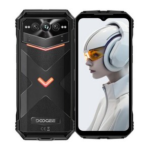 DOOGEE V 맥스 플러스 러기드 폰 안드로이드 14 디멘션 7050 NFC 5G 스마트폰 200MP Ai 카메라 36GB + 512GB 6.58 인치 22000mAh, 02 Black