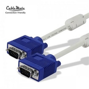 CableMate RGB 3+4 모니터 케이블 15M CM3029 노이즈필터 VGA 고급형 D-SUB 3열 15핀 Full-HD 1080P UL2919인증, 1개