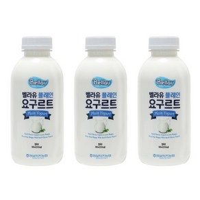 임실치즈농협 벨라유 요구르트500ml 3종 셋트(플레인 딸기 블루베리), 플레인 요구르트500ml, 3개, 500ml