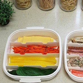 칸칸이 김밥케이스 김밥 재료 보관용기 야채보관통, 1개
