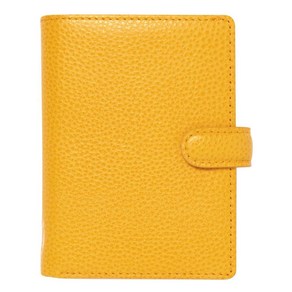 Filofax Finsbuy 오거나이저 미니 사이즈 머스타드 - 전통적인 그레인 가죽 5개의 링 주간 캘린더 다이어리 다국어 2025 (C022618-25)