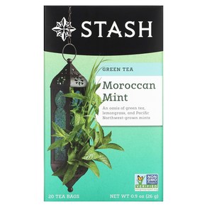 Stash Tea 녹차 모로칸 민트 티백 20개입 26g(0.9oz), 26g, 1개