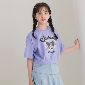 더데이걸 [동아백화점 수성점] 60% 여아 아동 주니어 귀욤뿜뿜 박시핏 빅쿠로미 밴딩 크롭 티셔츠 TGRA2344K-04