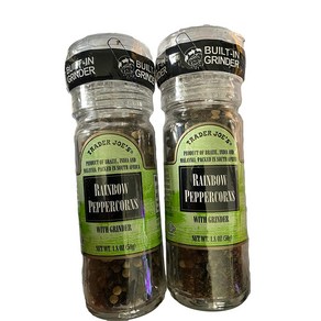 트레이더조 레인보우 페퍼콘 후추 그라인더 1+1 Trader Joe's Rainbow Peppercorns with Grinder - 1.8 Oz 2 pack