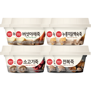 비비고 죽 용기 A세트 280g x 8개(소고기죽 전복죽 누룽지닭백숙죽 버섯야채죽 각 2개씩) 1세트, 280g × 1세트, 1개