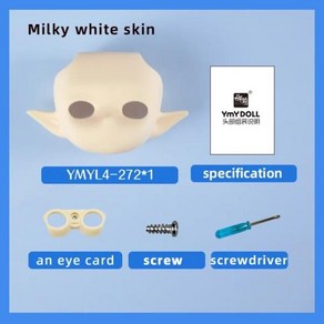 밀키 화이트 YMY 인형 머리 교체 DIY 빈 얼굴 GSC 눈 OB11 엘프 귀 고양이 장난감 액세서리 Obitsu 11 P9