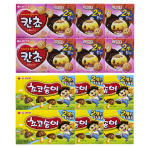 오리온제과 초코송이 72g + 롯데제과 칸쵸 80g