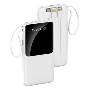 엑스트라 S11 보조배터리 대용량 휴대용 충전기 10000mAh(C타입/8핀/5핀/USB), S11 화이트