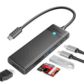 오리코 USB 3.0 허브 PD100W Type-C 4K HDMI 멀티포트 허브, 6in1, 1개