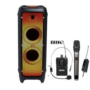 JBL 파티박스1000 대형 블루투스 스피커 + 무선마이크2개포함 (BIK Po50) 핸드+헤드