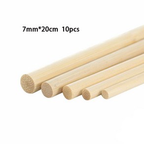 원형 나무 대나무 스틱 DIY 수제 공예 제작 목공 용품 작은 재료 8mm, 7mmx20cm-10Pcs, 1개