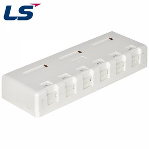 LS전선 LS-SMB-6PORT 노출형 아울렛 박스 6구 모듈미포함 노출박스 고난연 플라스틱 UL94V-0 나사 양면테이프