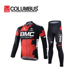 [콜럼버스] BMC CYCLING TEAMS 긴팔 남성 사이클복 상하의세트/자전거의류, 1개