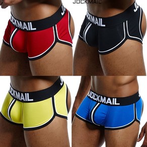 JOCKMAIL Mens Spots Coveed Waistband Boxe Biefs U Pouch 면 편안한 통기성 4팩