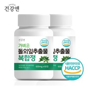 건강앤 HACCP 식약처 인증 돌외잎추출물 녹차추출물 발효율피 레몬밤 와일드망고 함유 2개월분, 60정, 2개