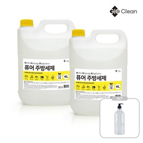 지오클린 1+1 퓨어 주방세제 1종 친환경 대용량 4L+공병, 4L, 2개