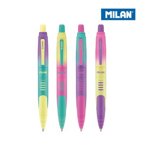 MILAN 밀란 컴팩트 선셋 볼펜 블루 잉크 1mm, 1개, 옐로우